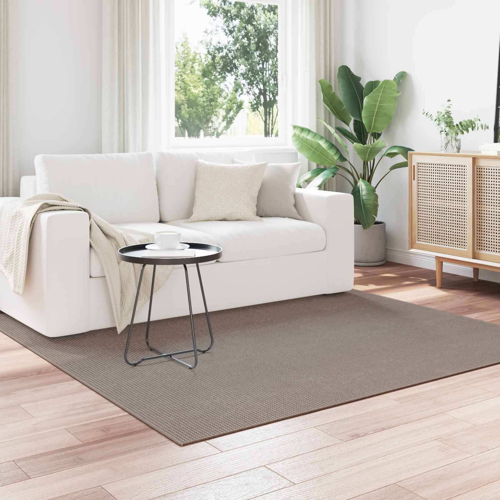 Bereichsteppiche Quadratisch LUGO Taupe 120 x 120 cm Polyester