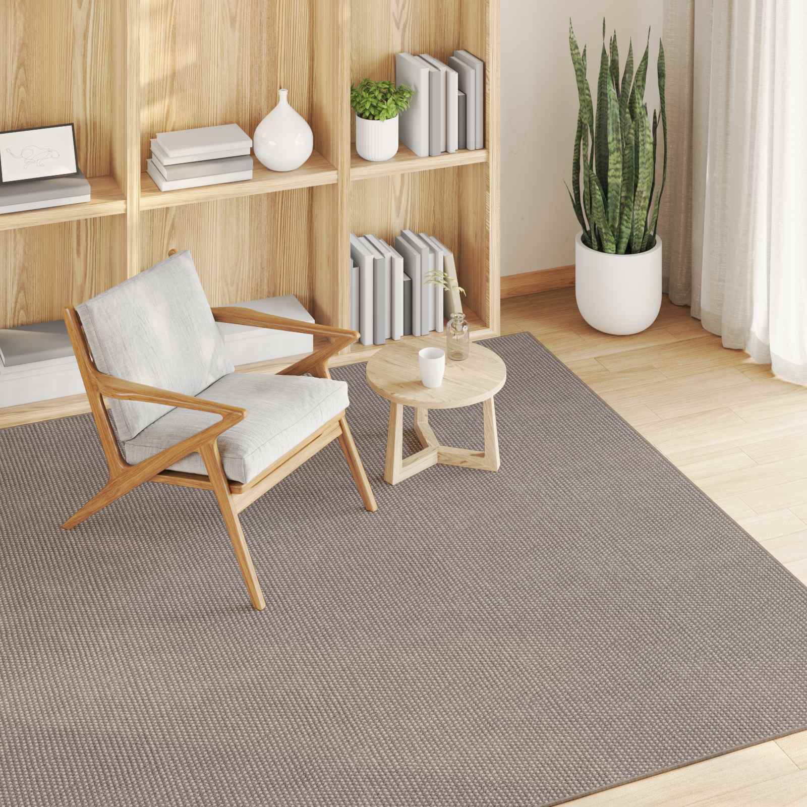 Bereichsteppiche Quadratisch LUGO Taupe 200 x 200 cm Polyester