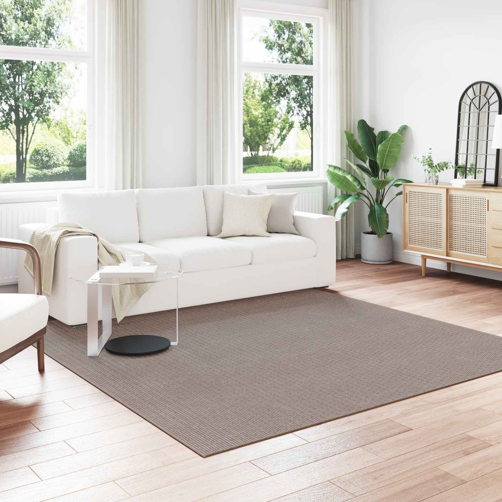 Bereichsteppiche Quadratisch LUGO Taupe 240 x 240 cm Polyester