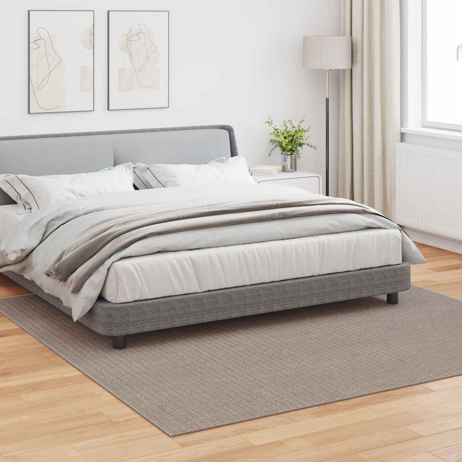 Bereichsteppiche Quadratisch LUGO Taupe 240 x 240 cm Polyester