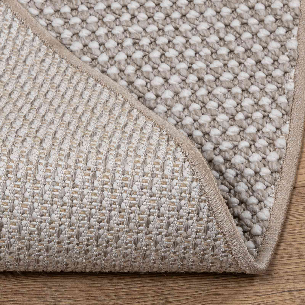 Bereichsteppiche Rund LUGO Creme und Taupe Ø 120 CM Polyester