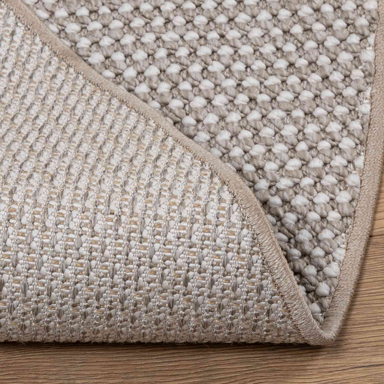 Bereichsteppiche Rund LUGO Creme und Taupe Ø 120 CM Polyester