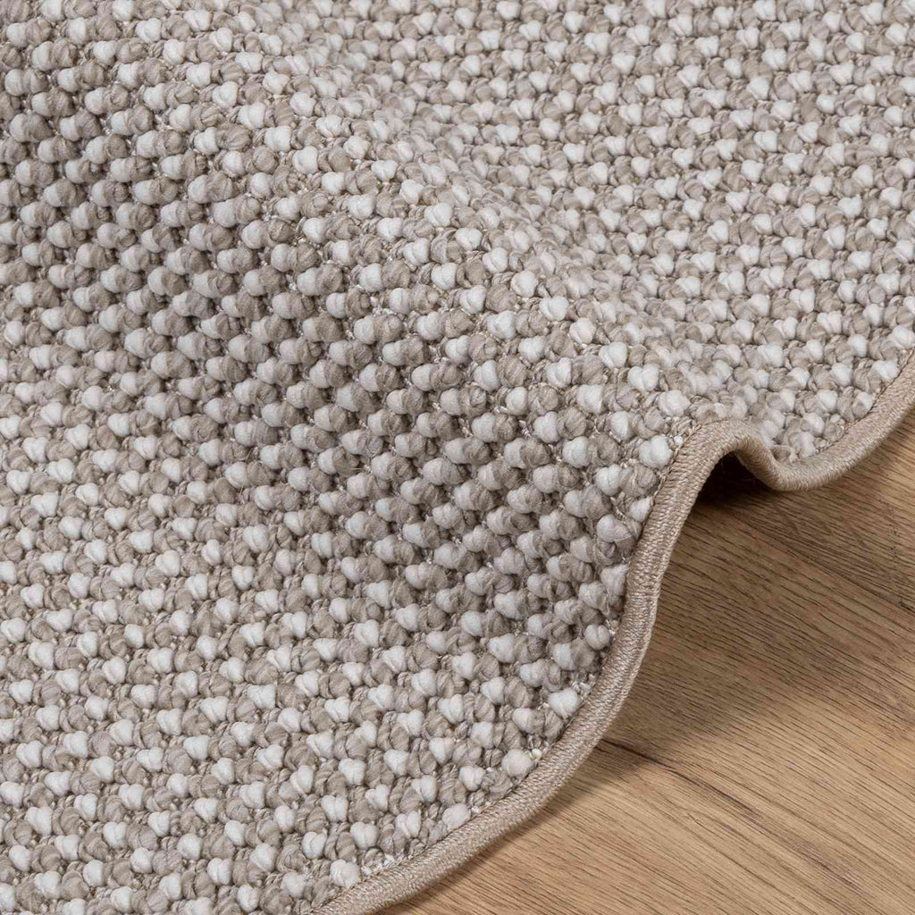 Bereichsteppiche Rund LUGO Creme und Taupe Ø 120 CM Polyester