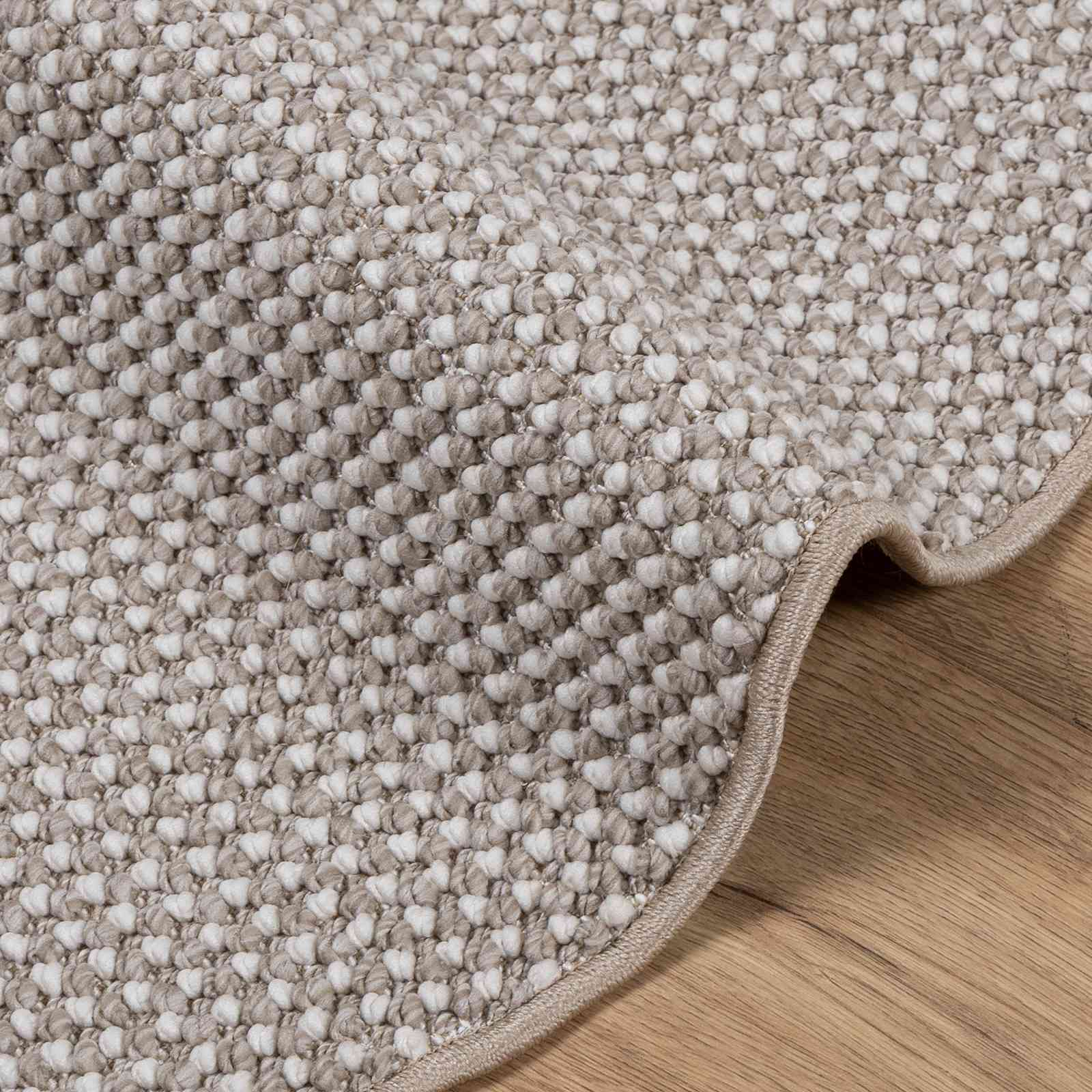 Bereichsteppiche Rund LUGO Creme und Taupe Ø 120 CM Polyester