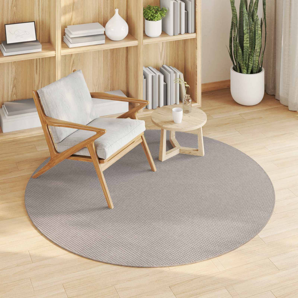 Bereichsteppiche Rund LUGO Creme und Taupe Ø 120 CM Polyester