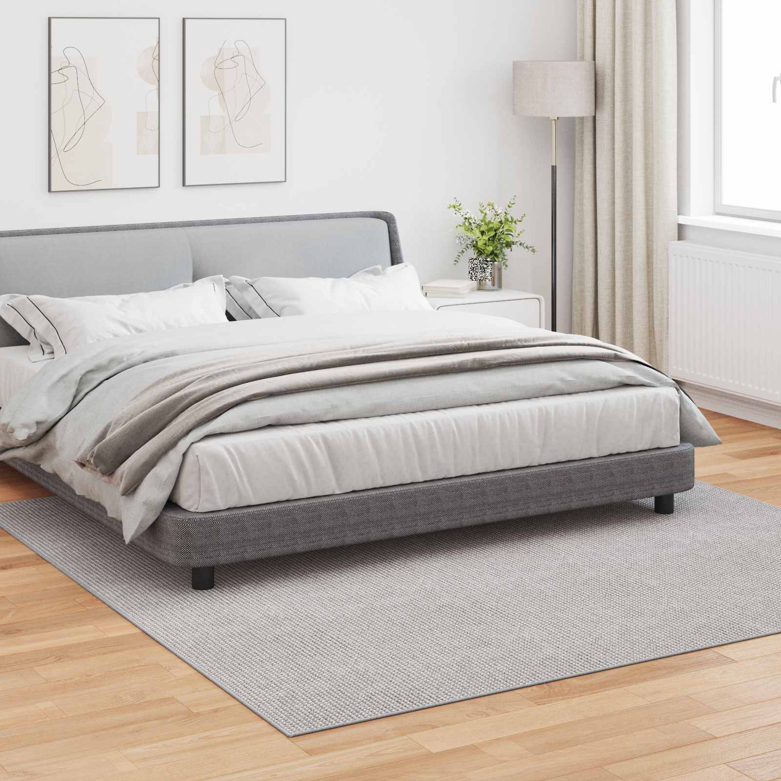 Bereichsteppiche LUGO Creme und Grau 240 x 240 cm Polyester