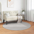 Bereichsteppiche Rund LUGO Creme und Grau Ø 160 CM Polyester