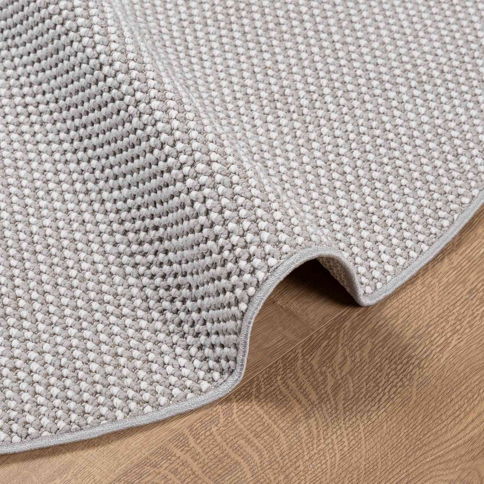 Bereichsteppiche Rund LUGO Creme und Grau Ø 200 CM Polyester
