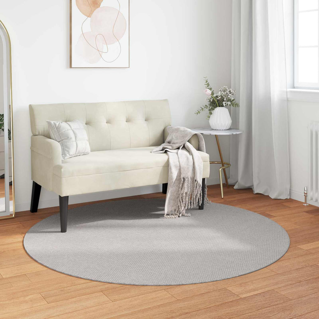 Bereichsteppiche Rund LUGO Creme und Grau Ø 200 CM Polyester