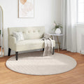 Bereichsteppiche Rund SIROLO Beige Ø 120 CM Polyester