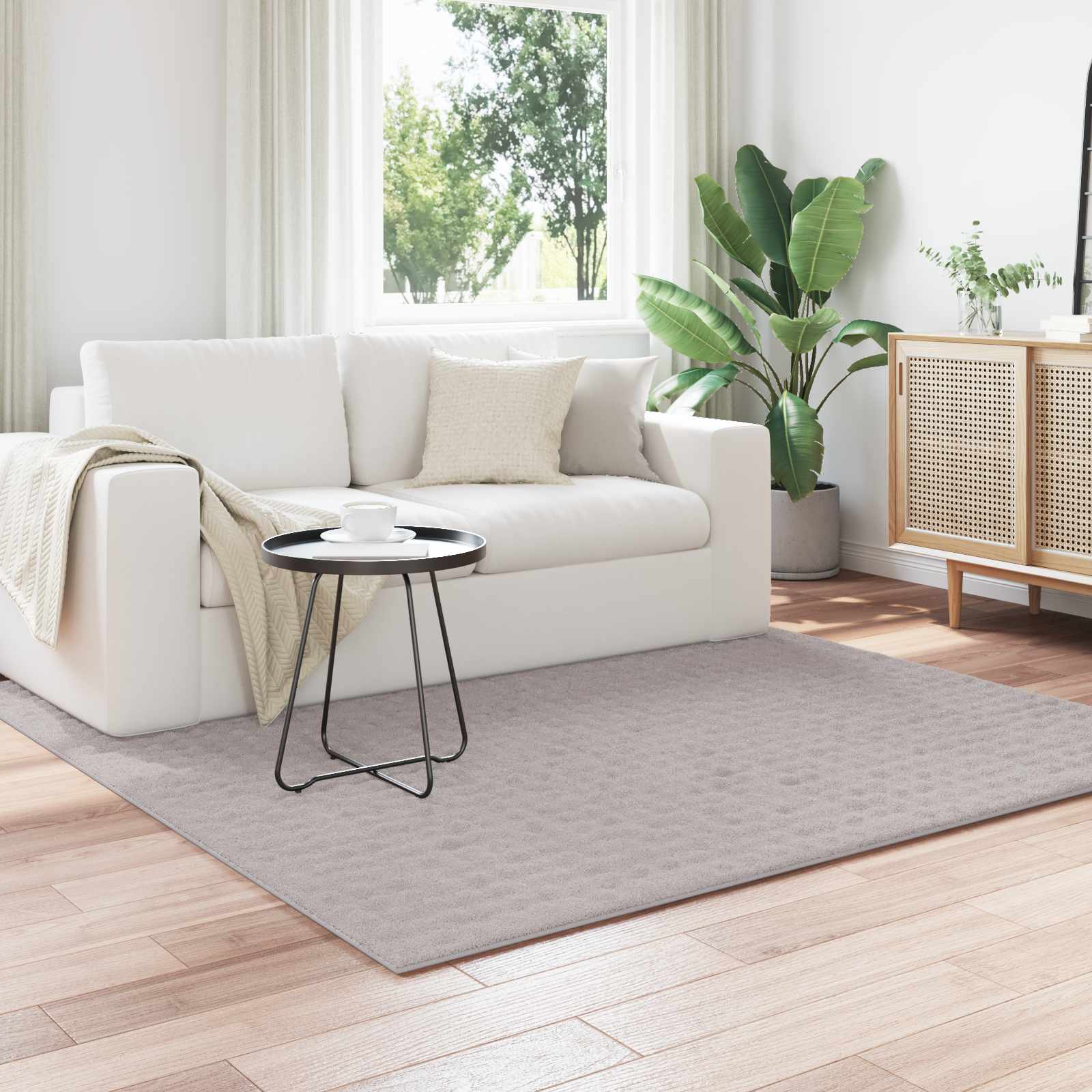 Bereichsteppiche Quadratisch SIROLO Sand 120 x 120 cm Polyester