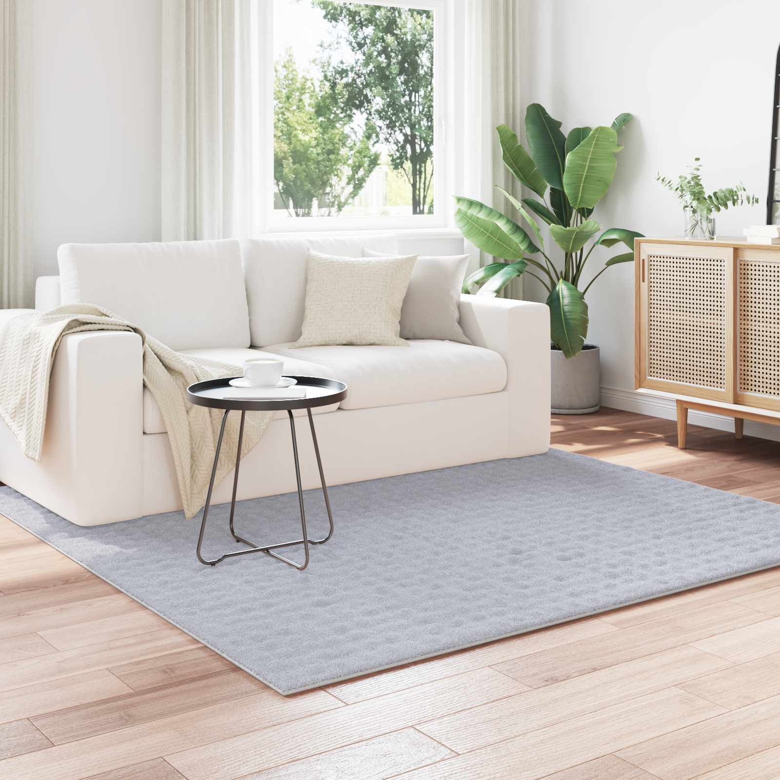 Bereichsteppiche Quadratisch SIROLO Grau 200 x 200 cm Polyester