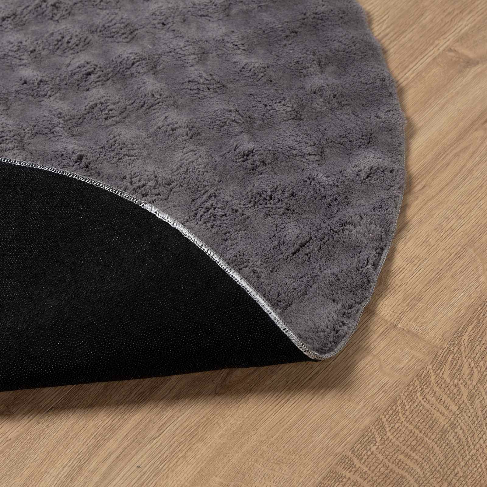 Bereichsteppiche Rund SIROLO Anthrazit Ø 120 CM Polyester