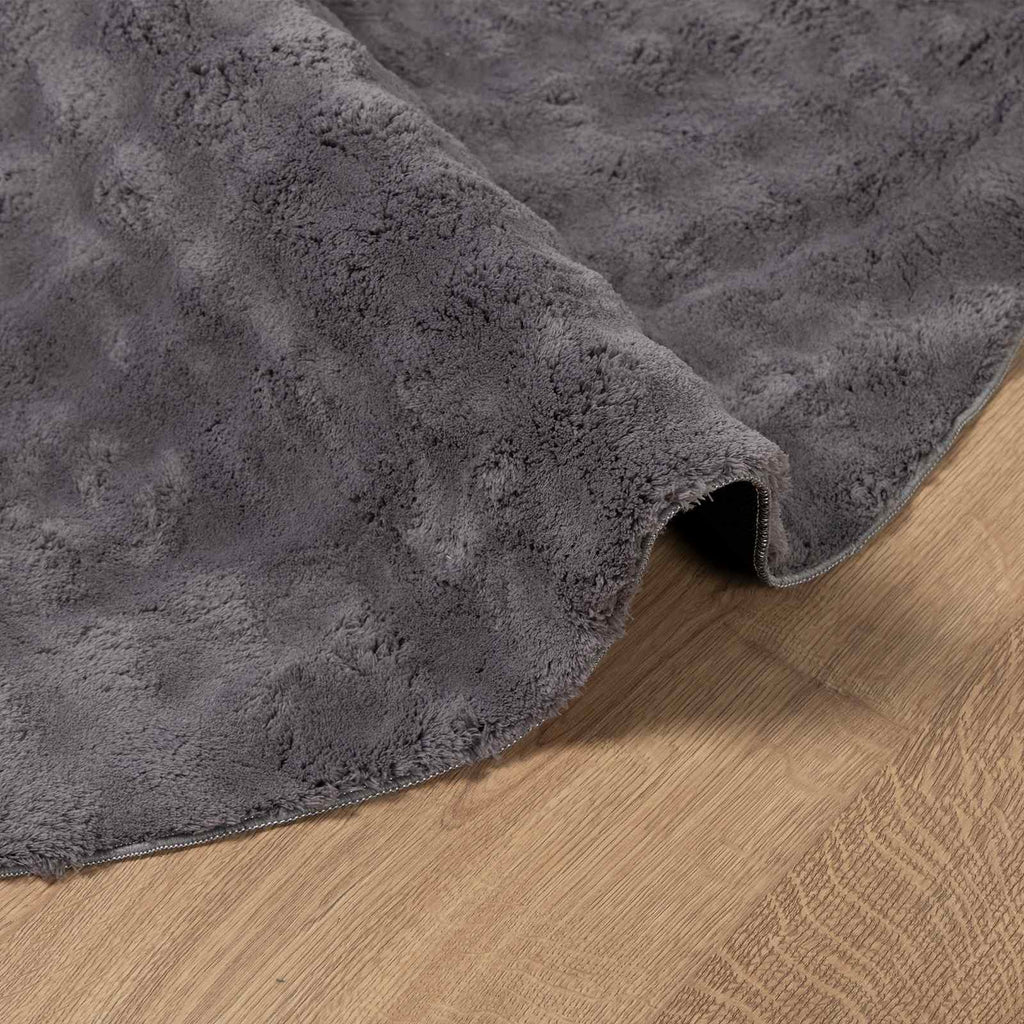Bereichsteppiche Rund SIROLO Anthrazit Ø 120 CM Polyester