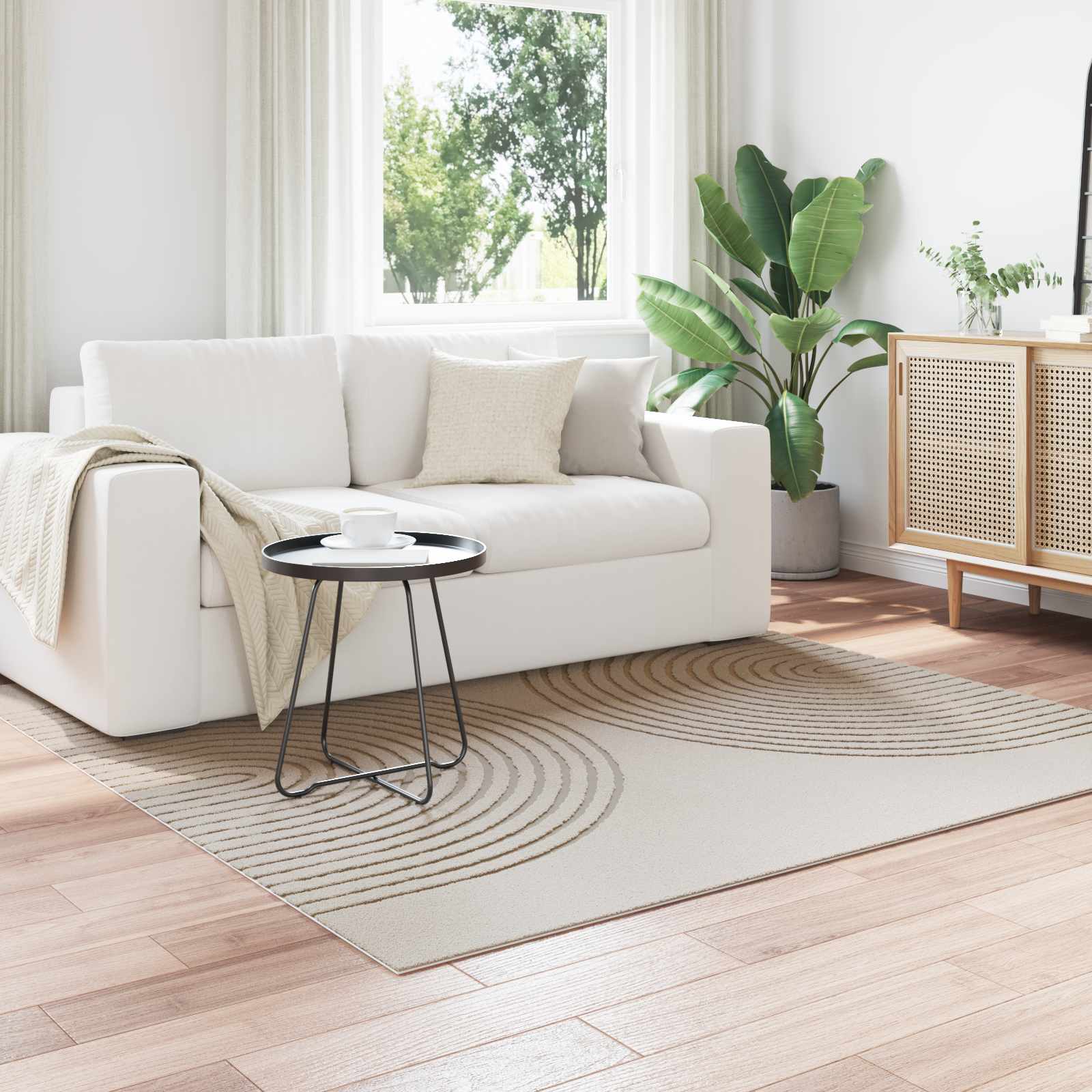 Bereichsteppiche Quadratisch GALATI Creme 120 x 120 cm