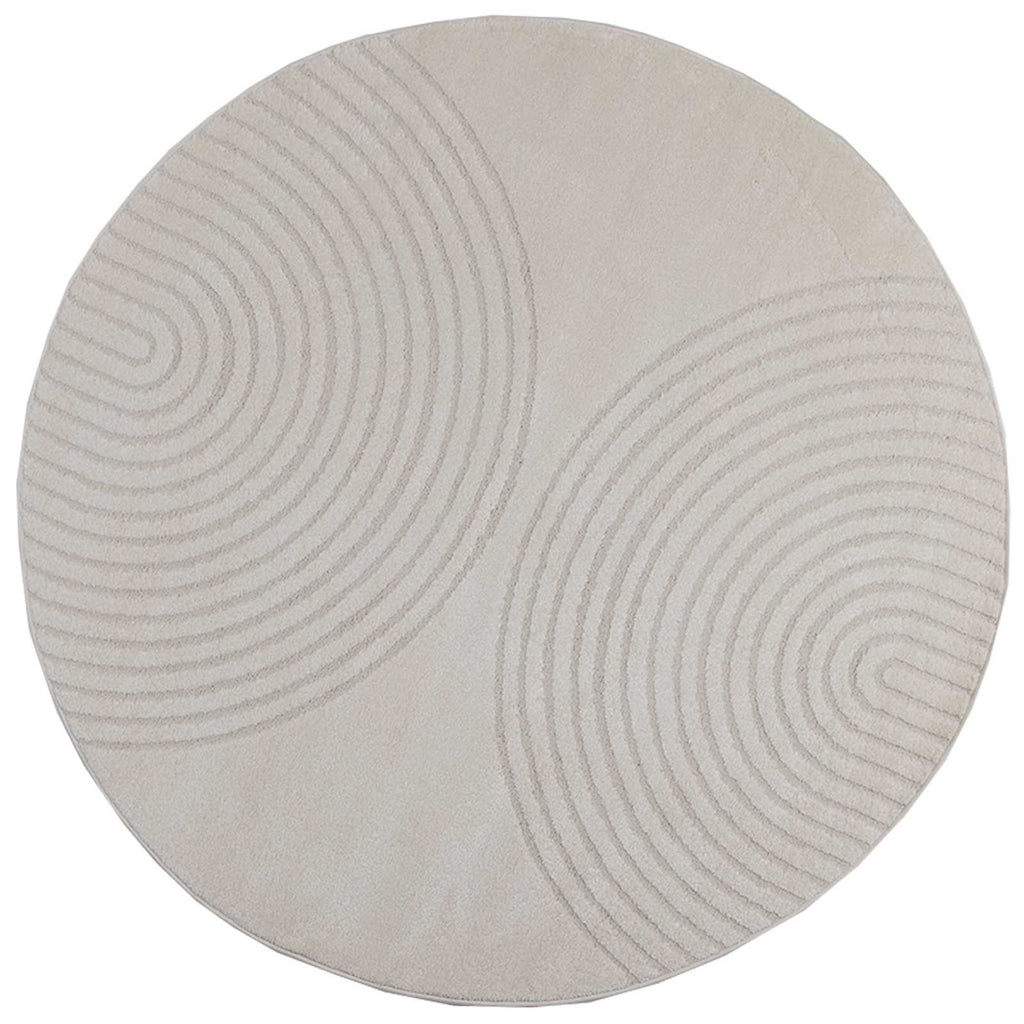 Bereichsteppiche Rund GALATI Creme Ø 120 CM Polyester