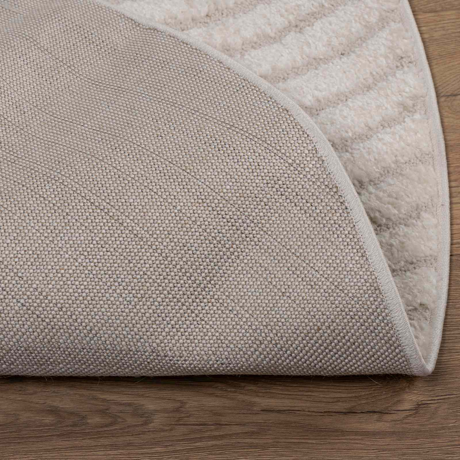Bereichsteppiche Rund GALATI Creme Ø 160 CM Polyester