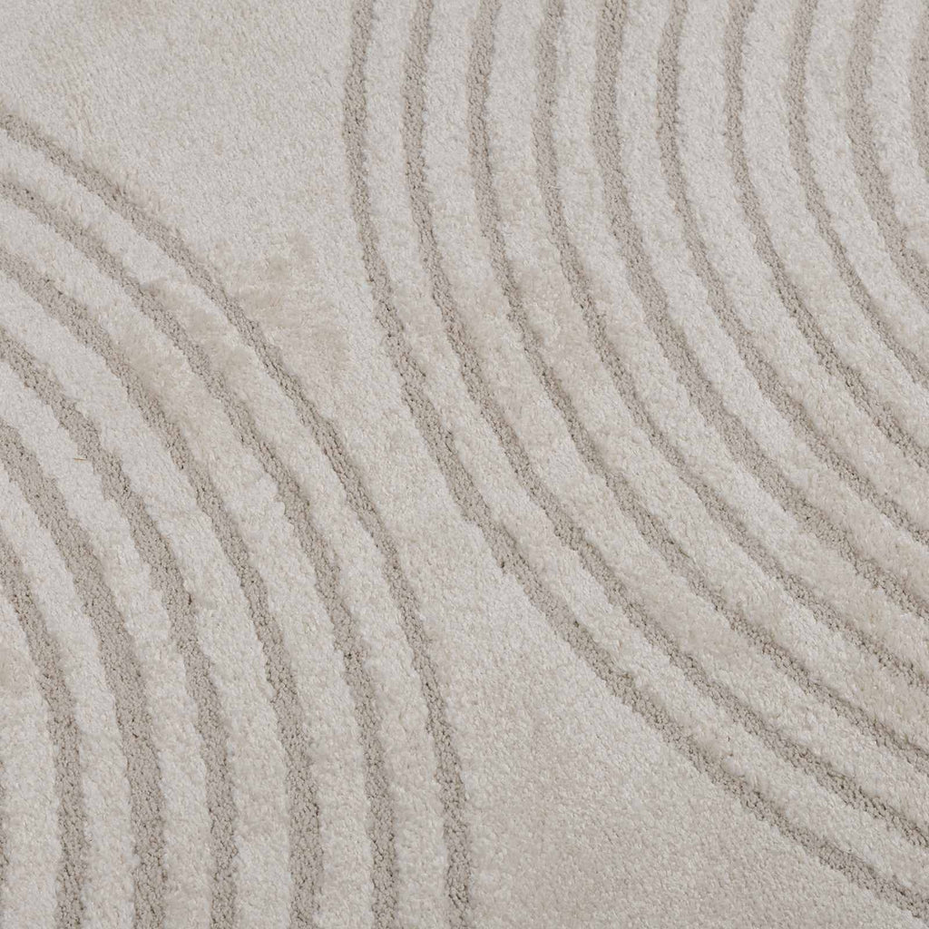 Bereichsteppiche Rund GALATI Creme Ø 200 CM Polyester