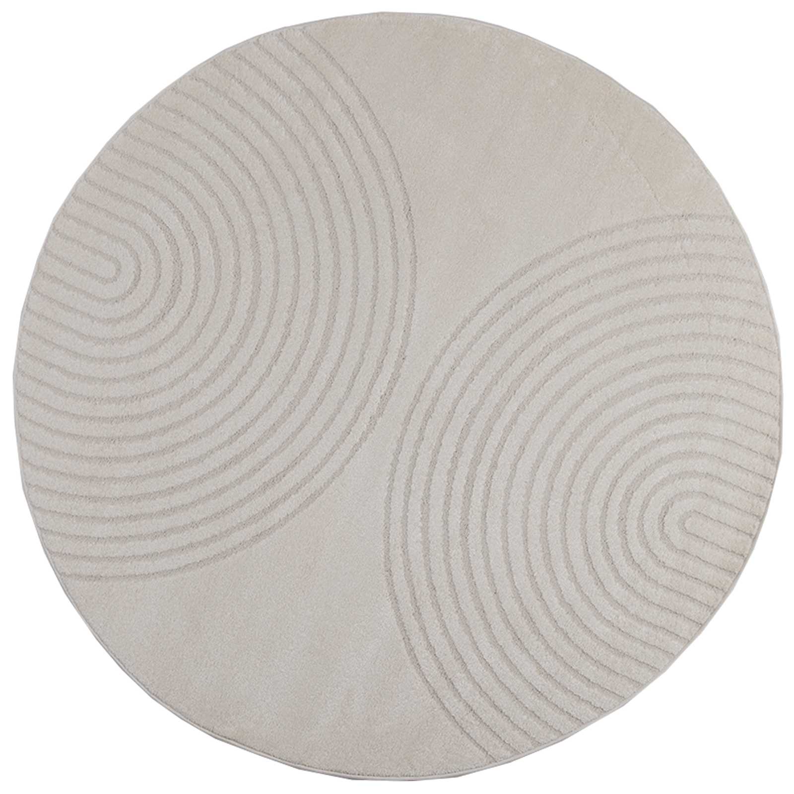 Bereichsteppiche Rund GALATI Creme Ø 200 CM Polyester