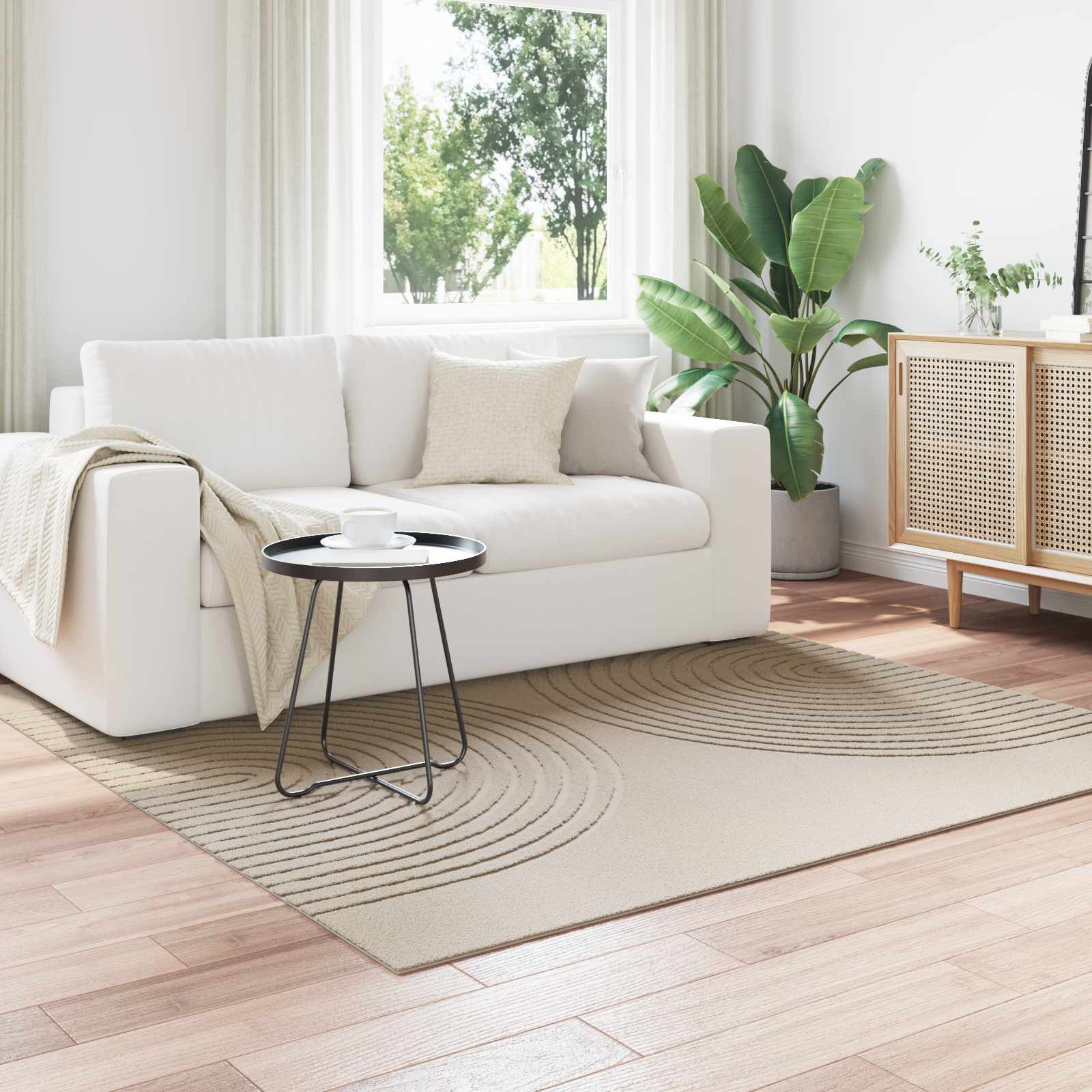 Bereichsteppiche Quadratisch GALATI Beige 120 x 120 cm