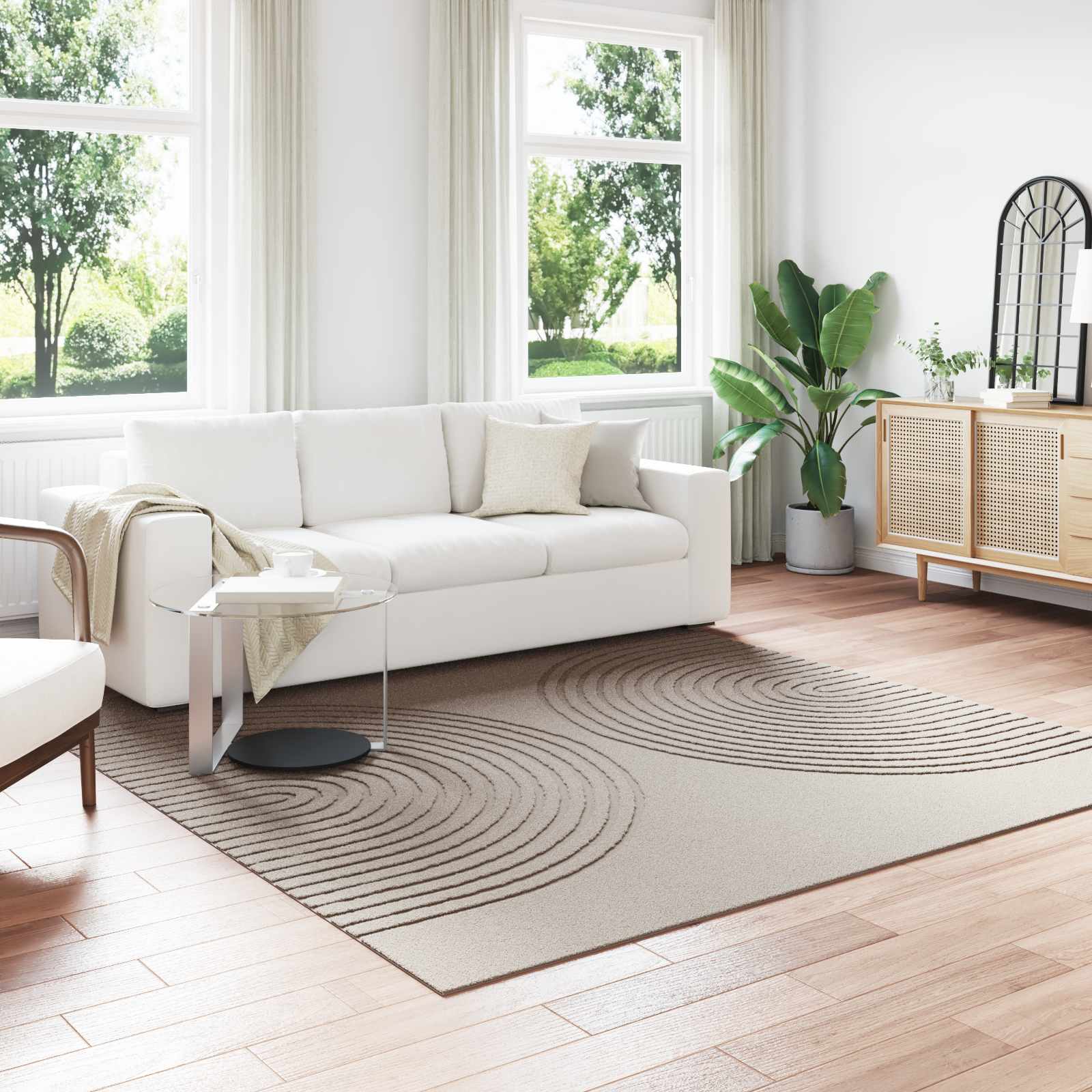 Bereichsteppiche Quadratisch GALATI Beige 240 x 240 cm