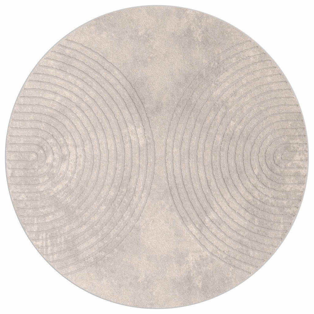 Bereichsteppiche Rund GALATI Beige Ø 160 CM Polyester