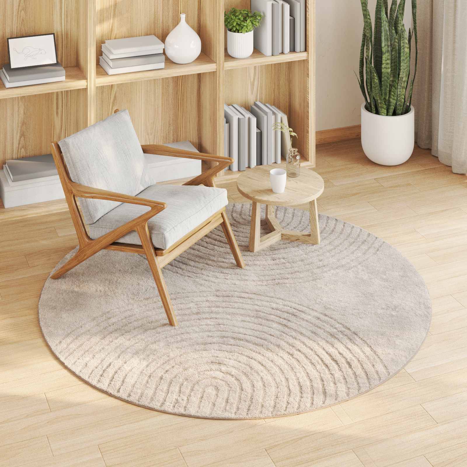 Bereichsteppiche Rund GALATI Beige Ø 200 CM Polyester