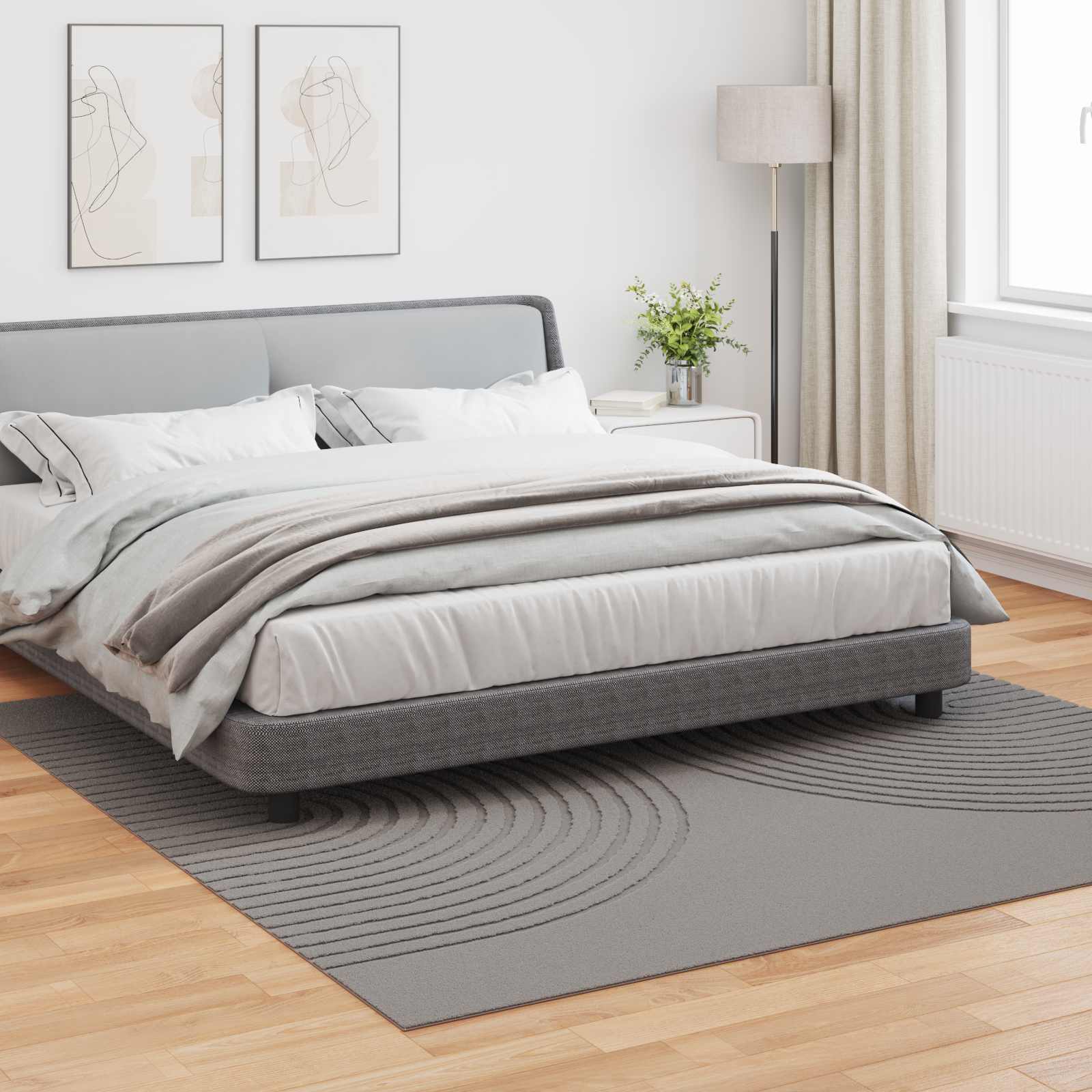 Bereichsteppiche Quadratisch GALATI Grau 240 x 240 cm Polyester