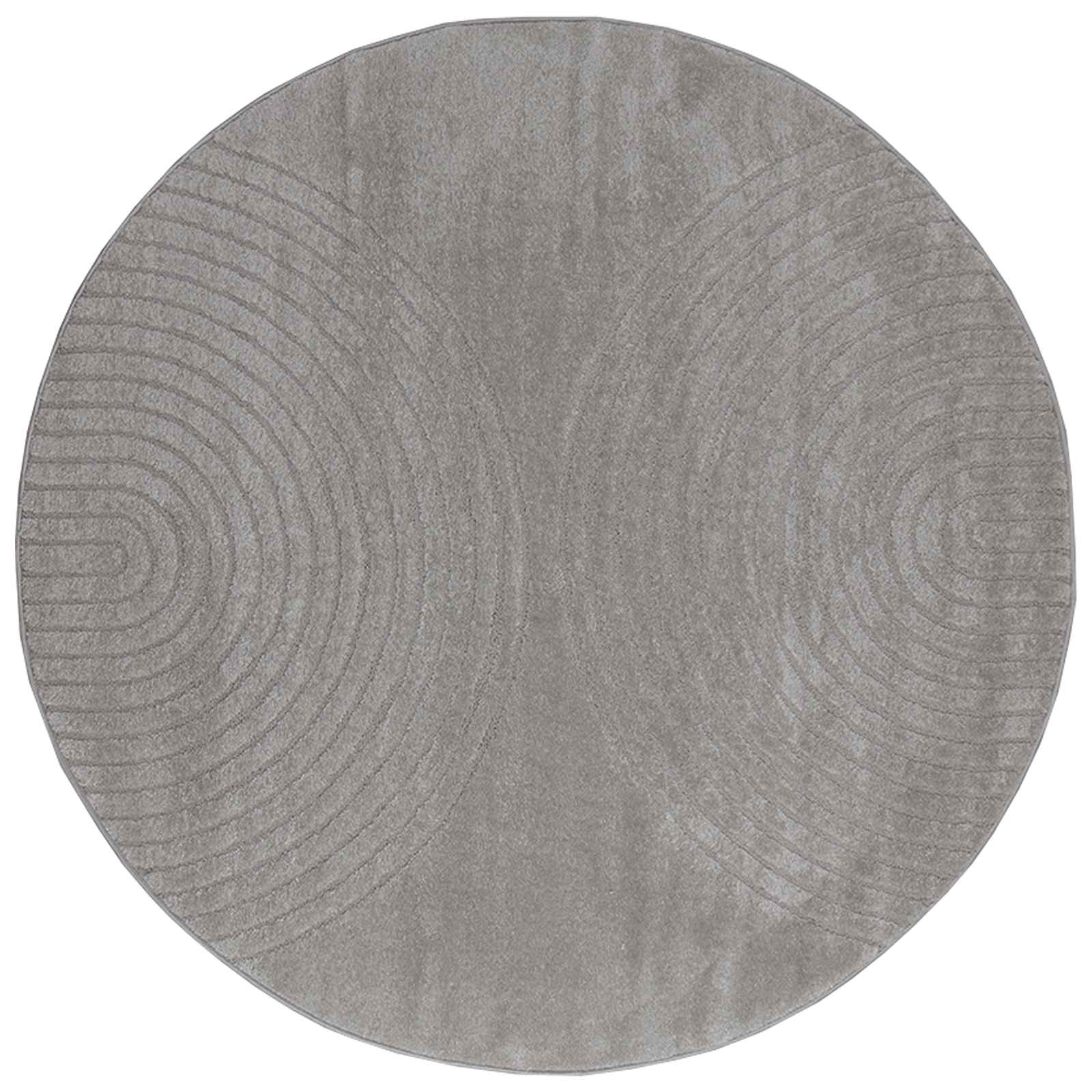 Bereichsteppiche Rund GALATI Grau Ø 120 CM Polyester