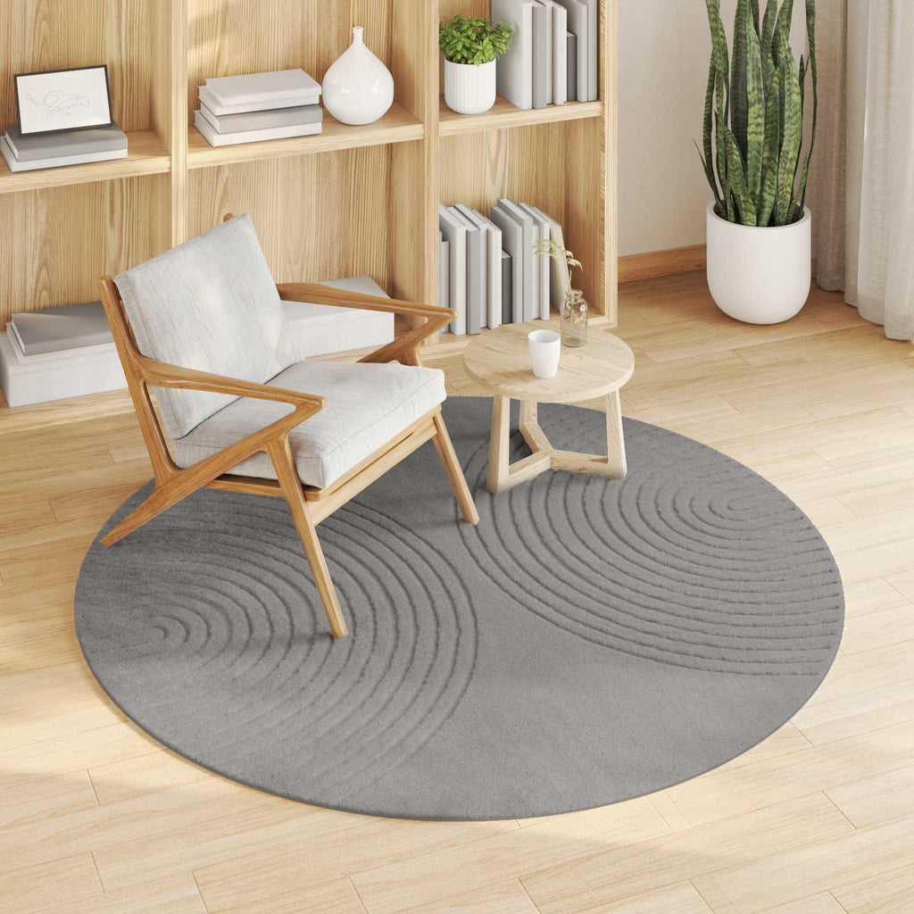 Bereichsteppiche Rund GALATI Grau Ø 160 CM Polyester