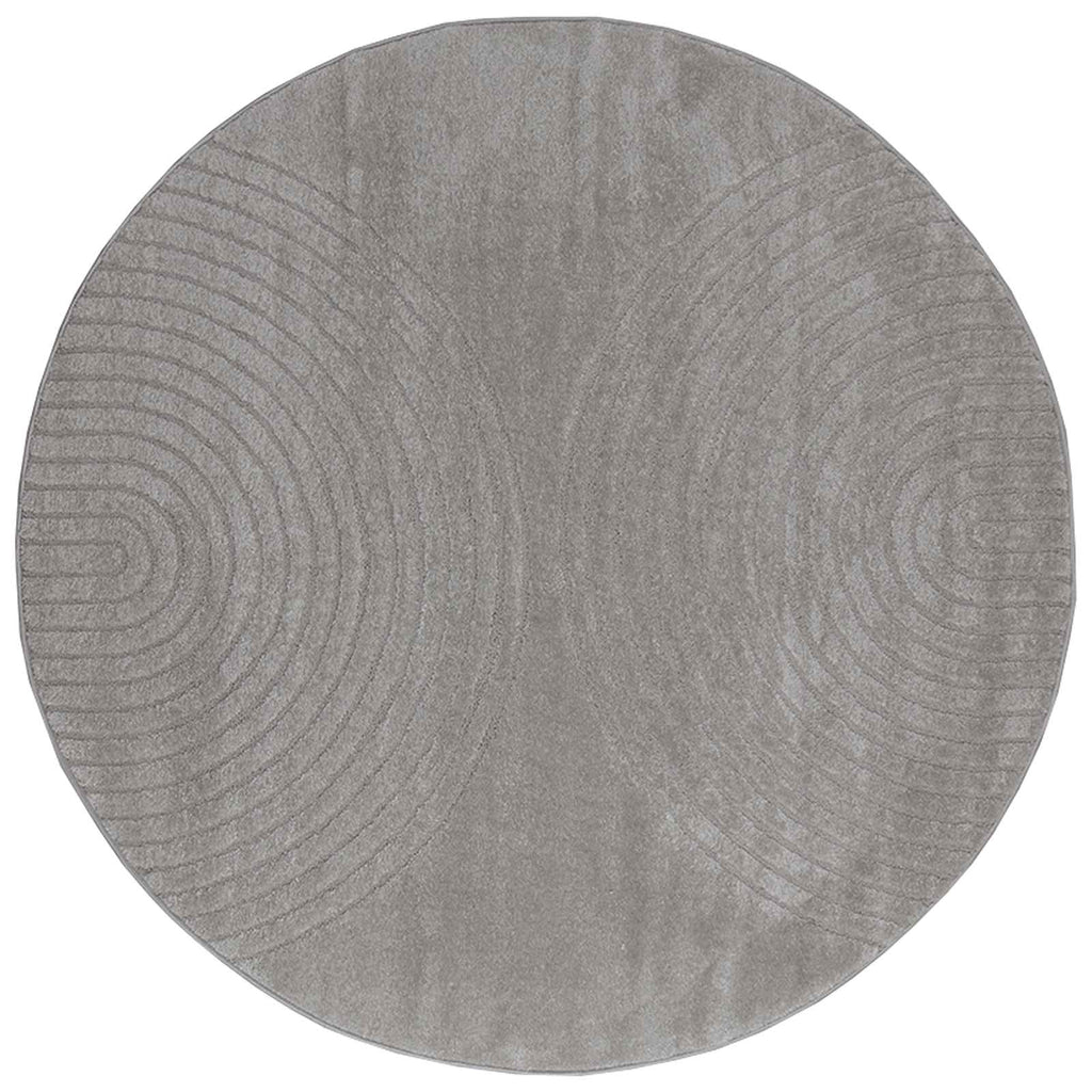Bereichsteppiche Rund GALATI Grau Ø 160 CM Polyester