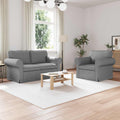 Sofa Set 2 pcs Hellgrau 155 x 82 x 80 cm Stoff