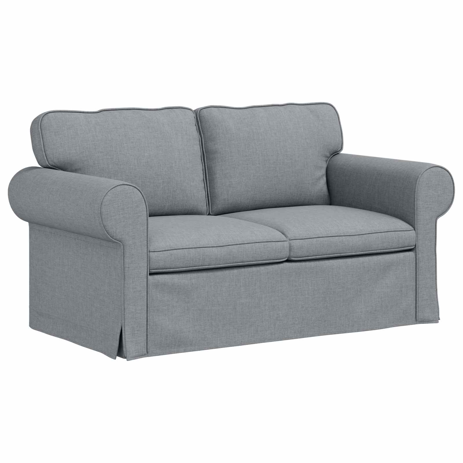 Sofa Set 2 pcs Hellgrau 155 x 82 x 80 cm Stoff