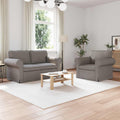 Sofa Set 2 pcs Taupe 155 x 82 x 80 cm Stoff