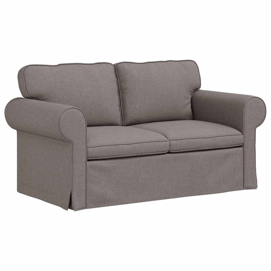 Sofa Set 2 pcs Taupe 155 x 82 x 80 cm Stoff
