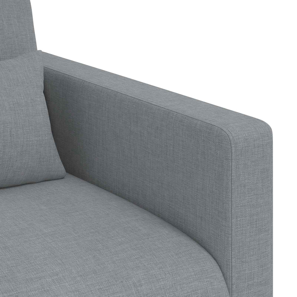 Sofa Set 2 pcs Hellgrau 139 x 78 x 80 cm Stoff