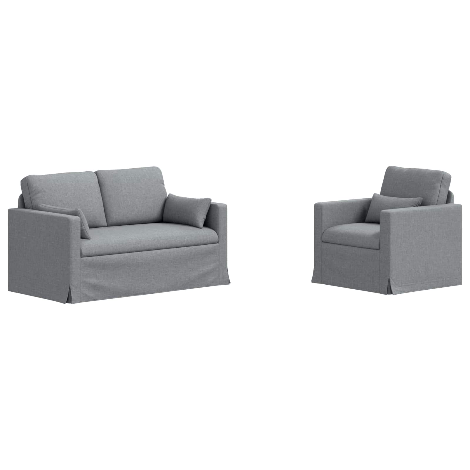 Sofa Set 2 pcs Hellgrau 139 x 78 x 80 cm Stoff