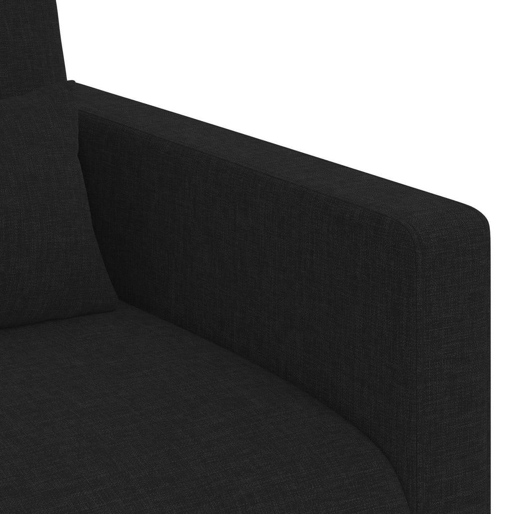 Sofa Set 2 pcs Schwarz 139 x 78 x 80 cm Stoff