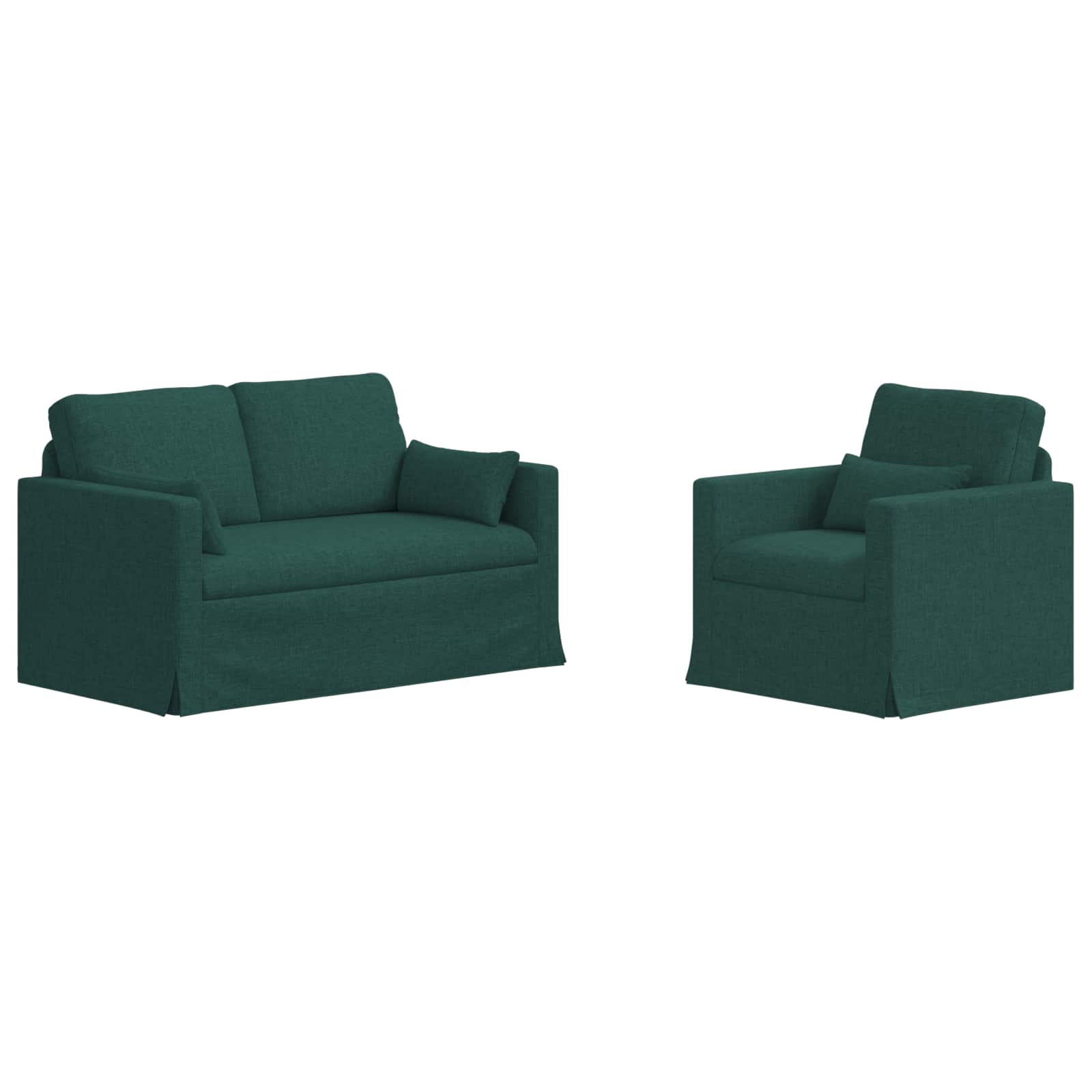 Sofa Set 2 pcs Dunkelgrün 139 x 78 x 80 cm Stoff