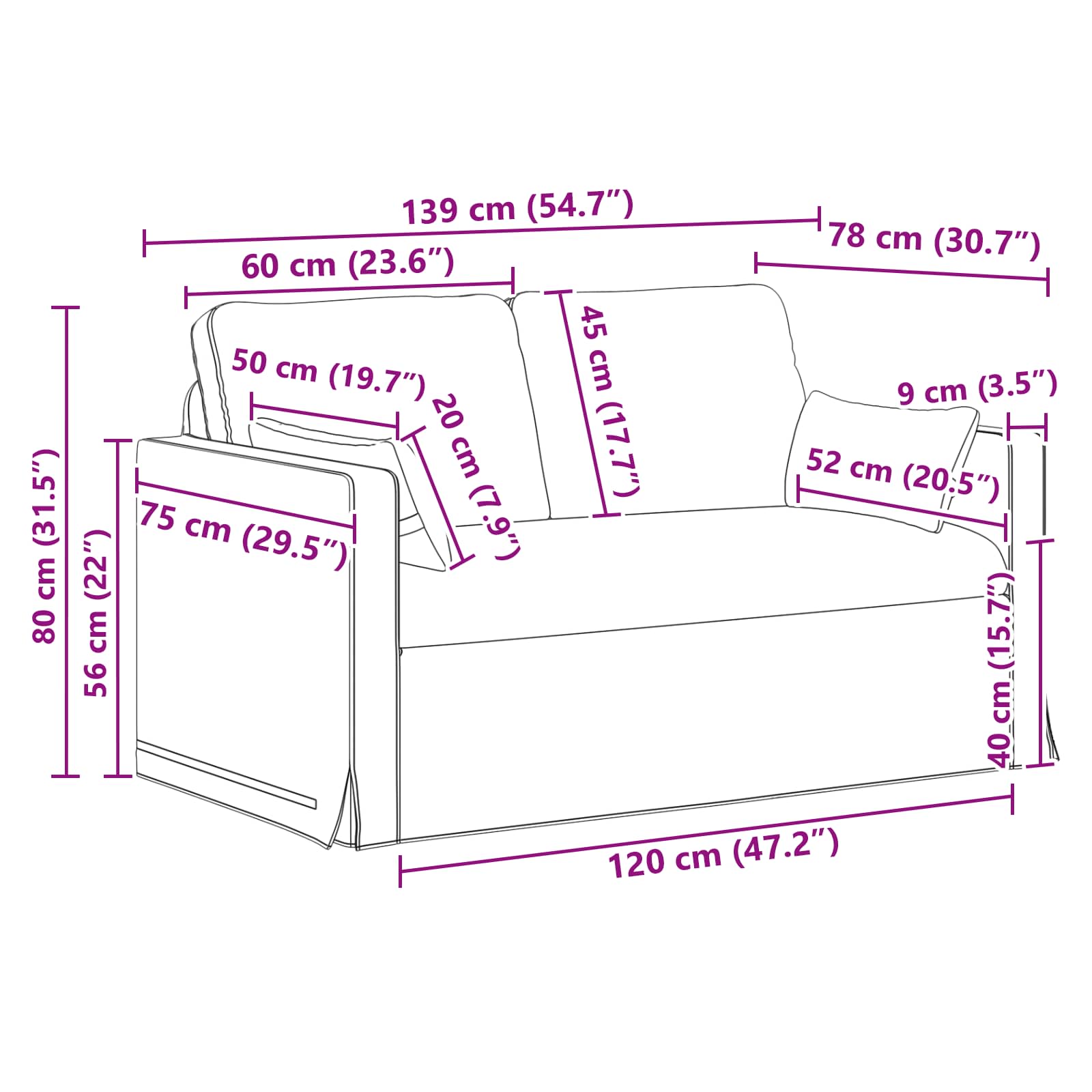 Sofa Set 2 pcs Dunkelgrün 139 x 78 x 80 cm Stoff