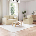Sofa Set 2 pcs Creme 139 x 78 x 80 cm Stoff