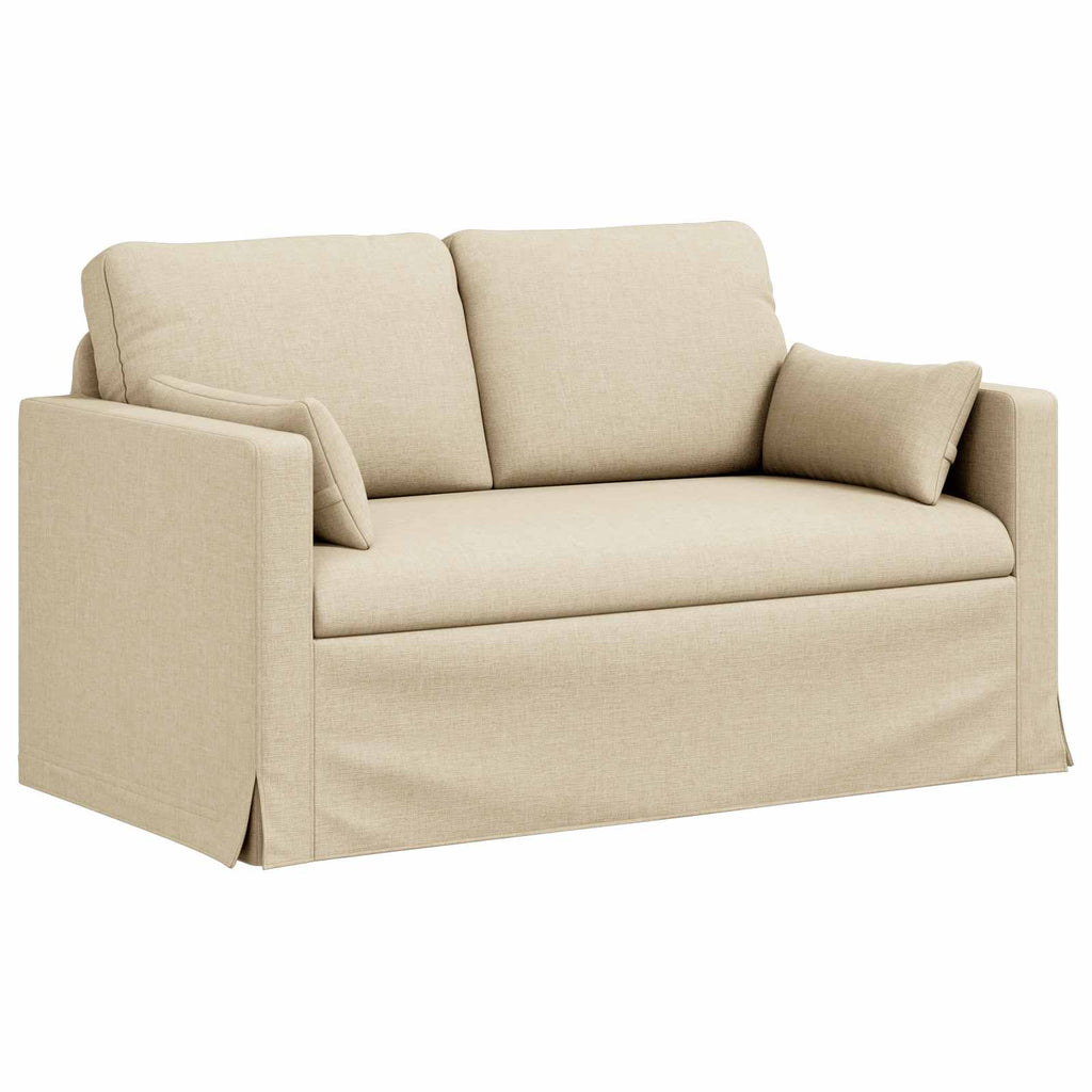 Sofa Set 2 pcs Creme 139 x 78 x 80 cm Stoff