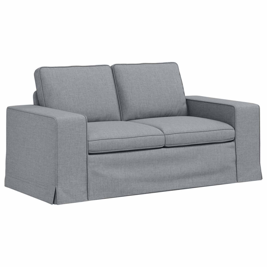 Sofa Set 2 pcs Hellgrau 162 x 80 x 82 cm Stoff