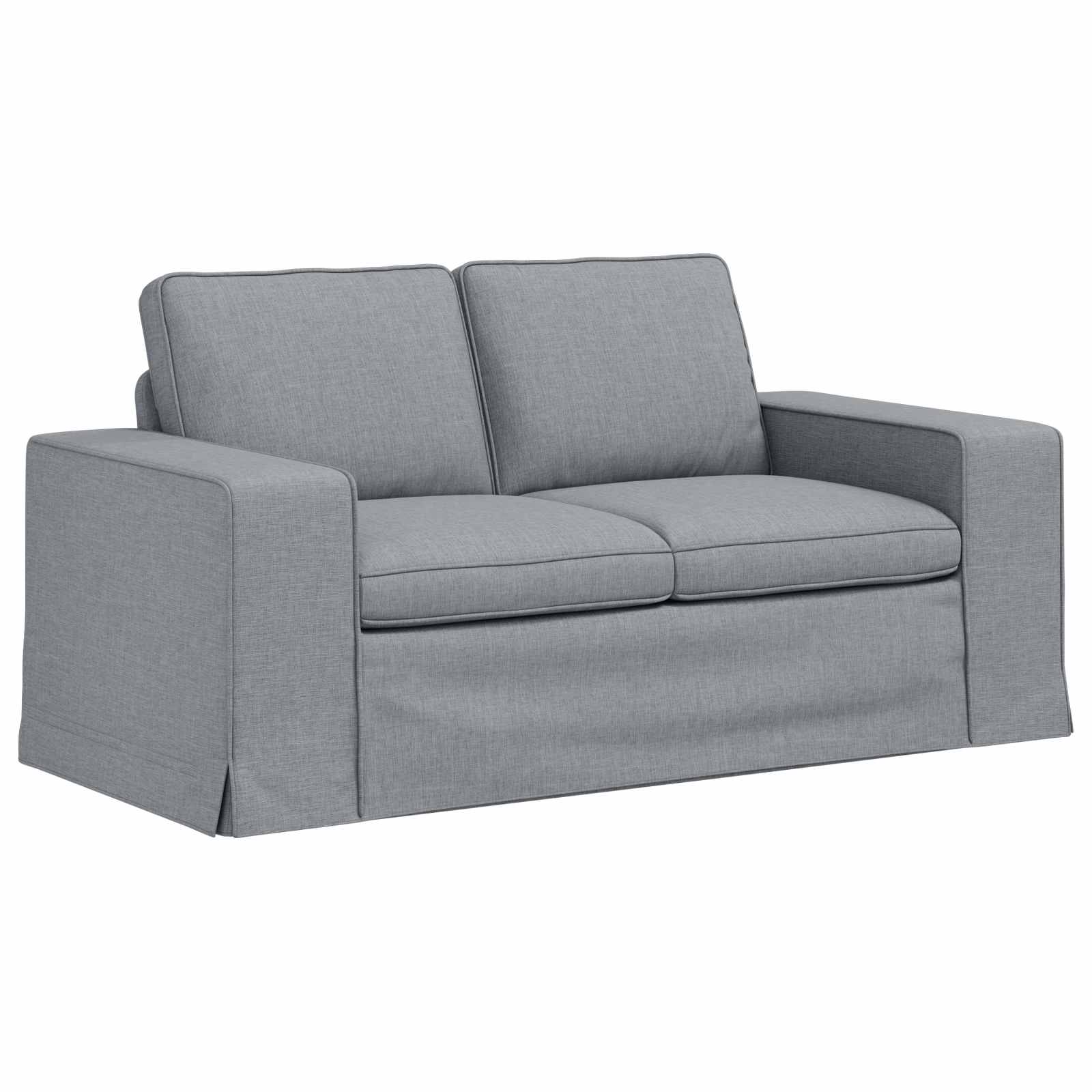 Sofa Set 2 pcs Hellgrau 162 x 80 x 82 cm Stoff