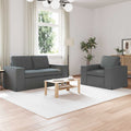 Sofa Set 2 pcs Dunkelgrau 162 x 80 x 82 cm Stoff