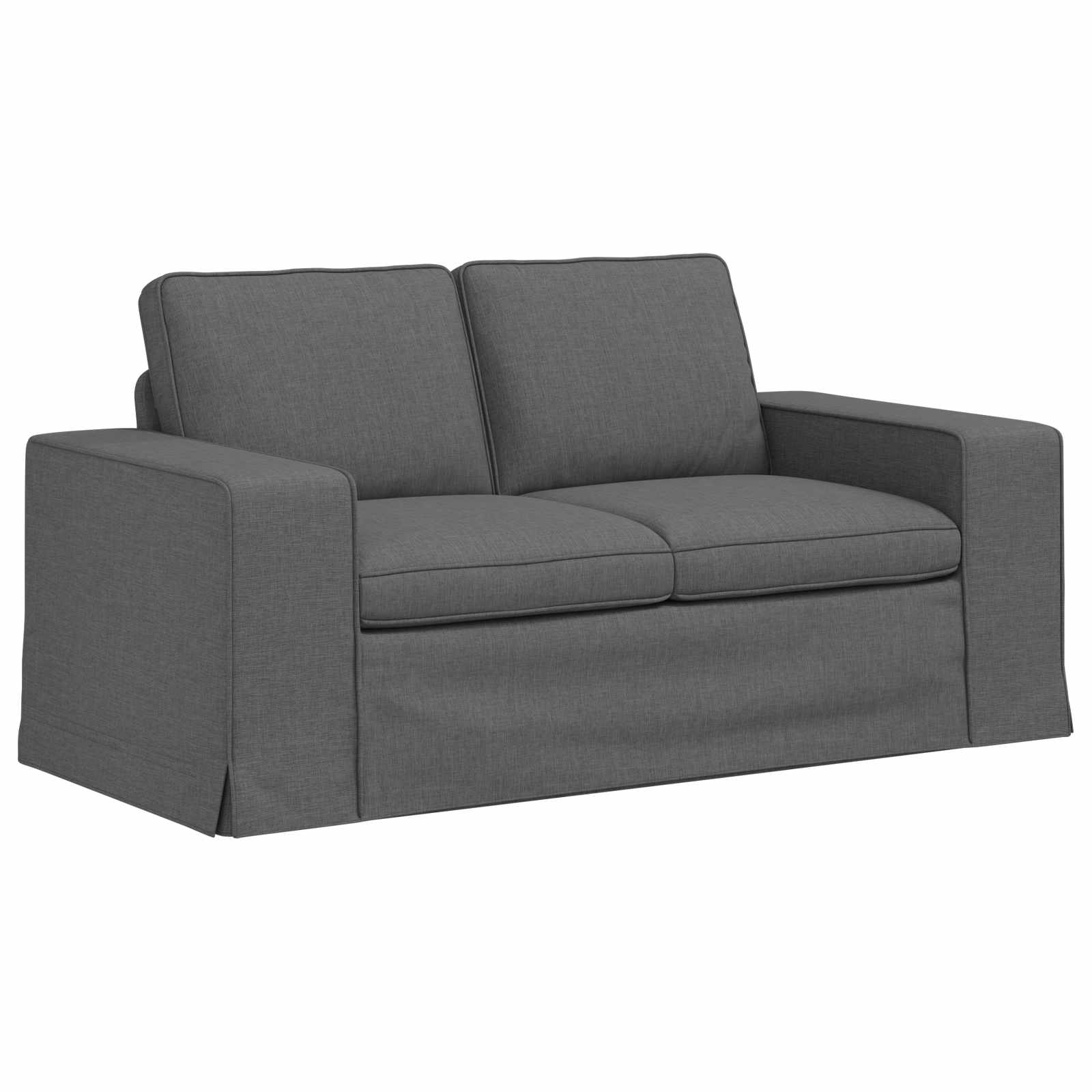 Sofa Set 2 pcs Dunkelgrau 162 x 80 x 82 cm Stoff