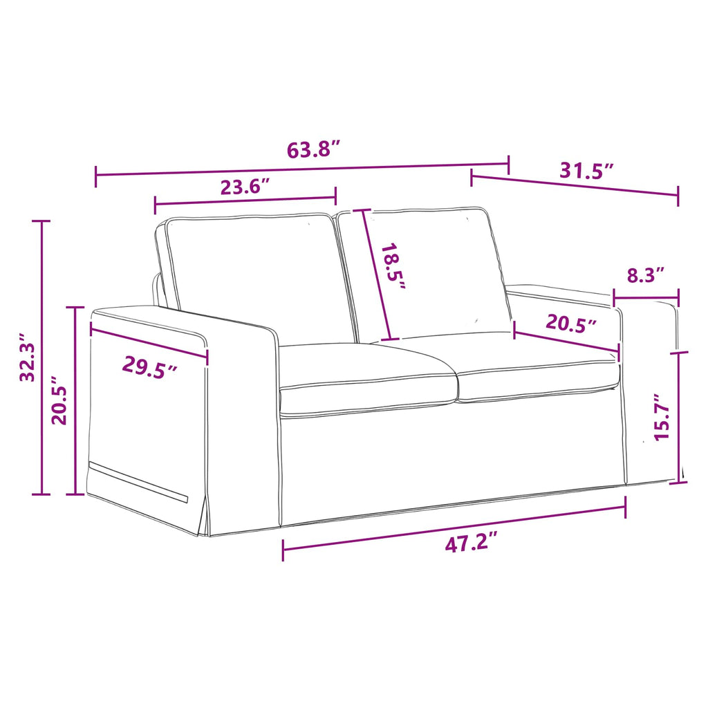 Sofa Set 2 pcs Dunkelgrau 162 x 80 x 82 cm Stoff