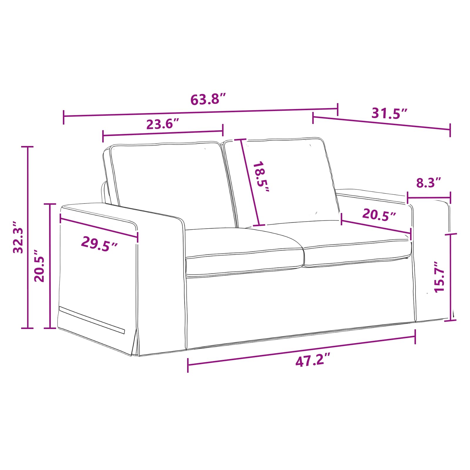 Sofa Set 2 pcs Dunkelgrau 162 x 80 x 82 cm Stoff