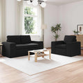 Sofa Set 2 pcs Schwarz 162 x 80 x 82 cm Stoff