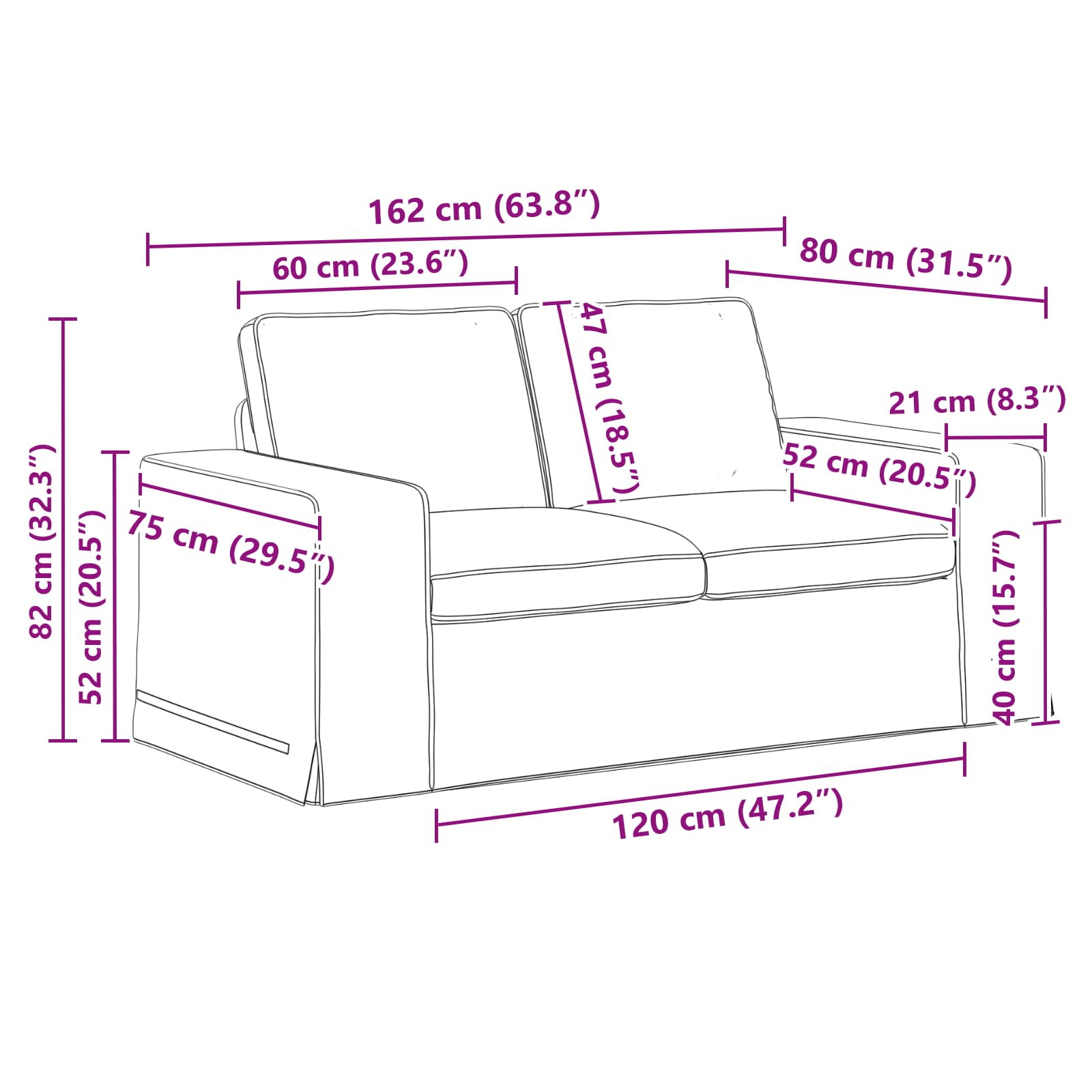 Sofa Set 2 pcs Dunkelgrün 162 x 80 x 82 cm Stoff
